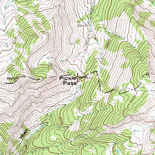 Topographic Map of Pickle Pass, WY