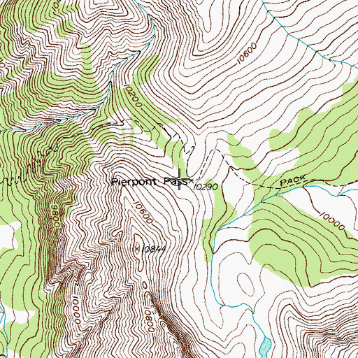 Topographic Map of Pierpont Pass, WY