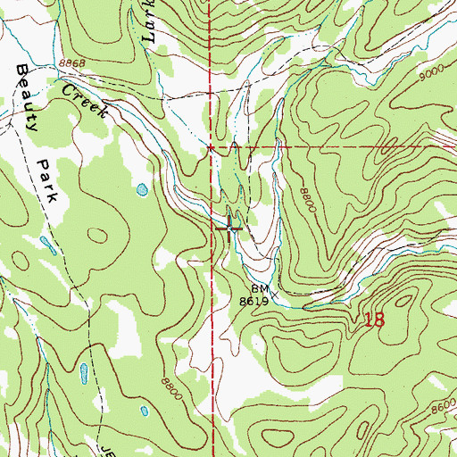 Topographic Map of Pill Creek, WY