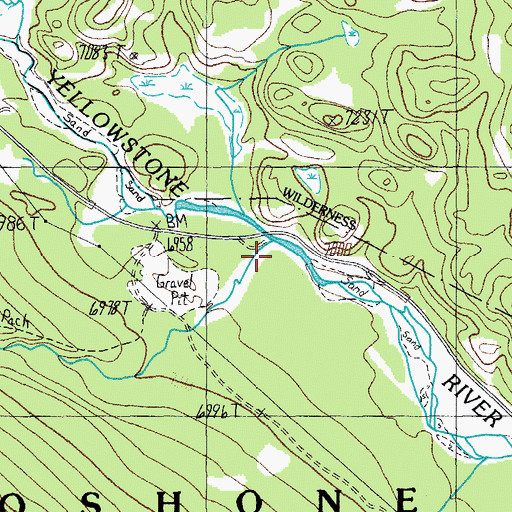 Topographic Map of Pilot Creek, WY