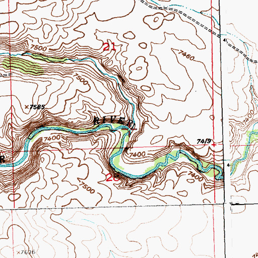 Topographic Map of Pine Creek, WY