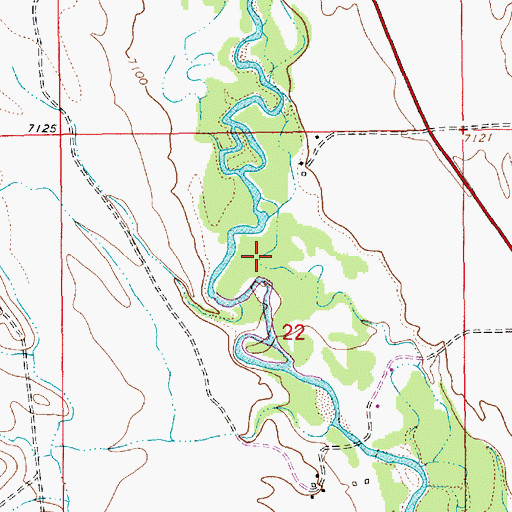 Topographic Map of Pine Creek, WY