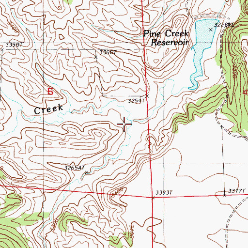 Topographic Map of Pine Creek, WY