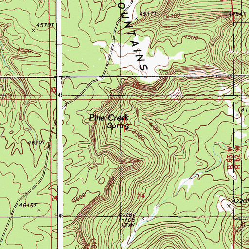 Topographic Map of Pine Creek Spring, WY