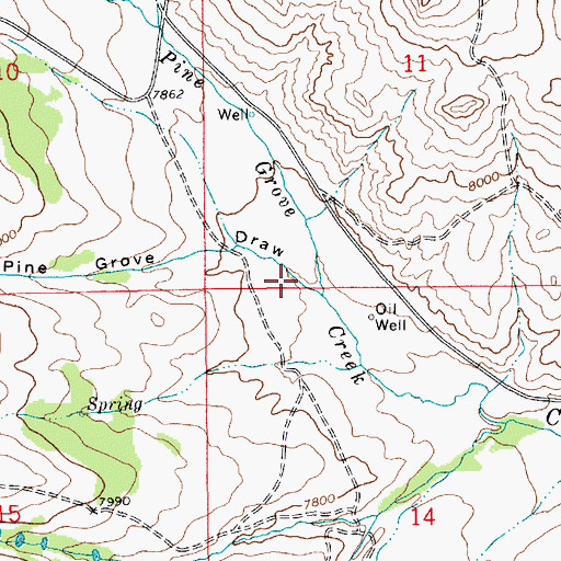 Topographic Map of Pine Grove Draw, WY