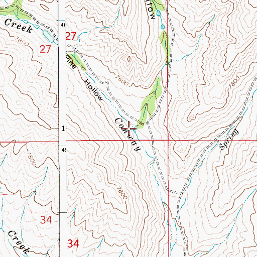Topographic Map of Pine Hollow, WY