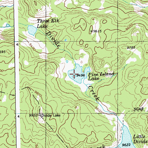 Topographic Map of Pine Island Lake, WY