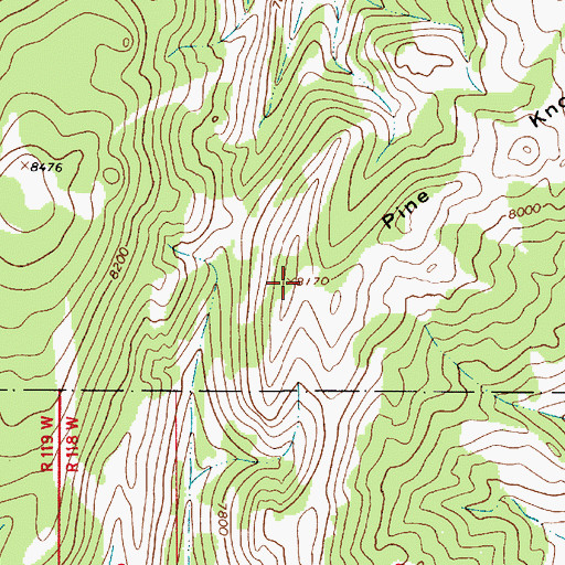 Topographic Map of Pine Knoll, WY