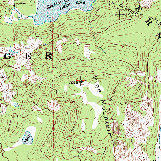 Topographic Map of Pine Mountain, WY