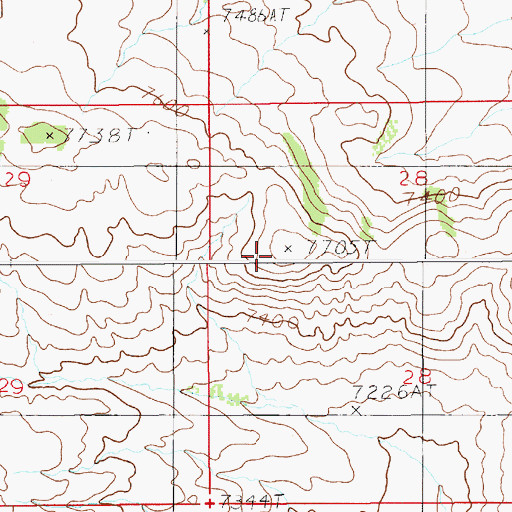 Topographic Map of Pine Ridge, WY