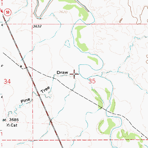 Topographic Map of Pine Tree Draw, WY