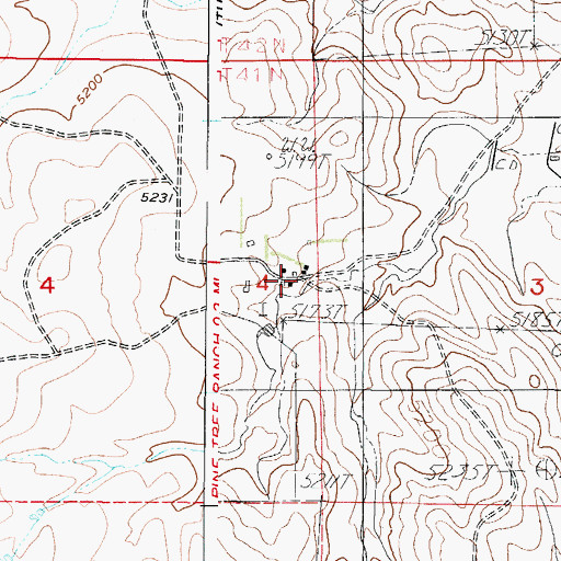 Topographic Map of Pine Tree Ranch, WY