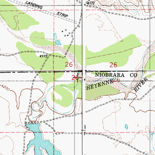 Topographic Map of Piney Draw, WY