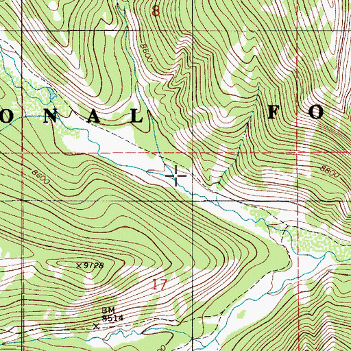 Topographic Map of Pinion Creek, WY
