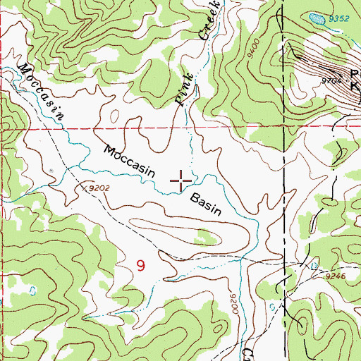 Topographic Map of Pink Creek, WY