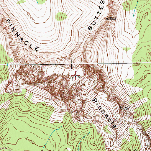 Topographic Map of Pinnacle Buttes, WY