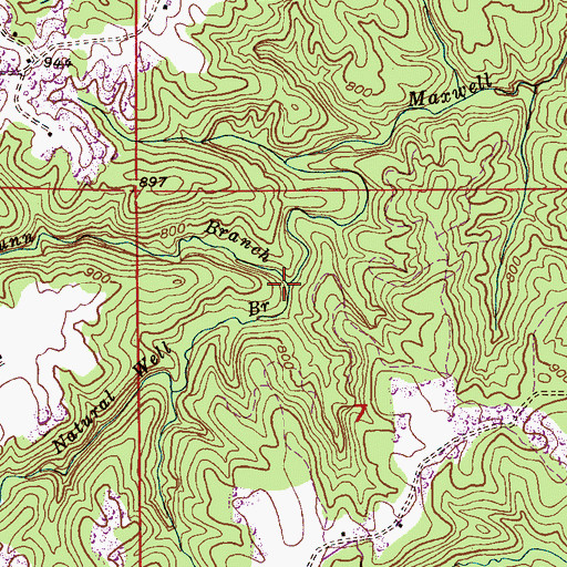 Topographic Map of Natural Well Branch, AL