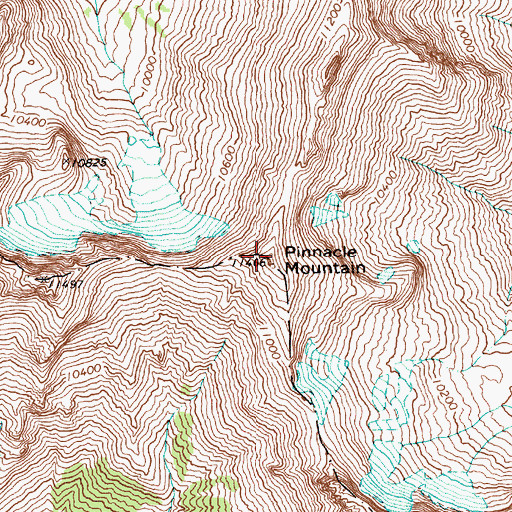 Topographic Map of Pinnacle Mountain, WY