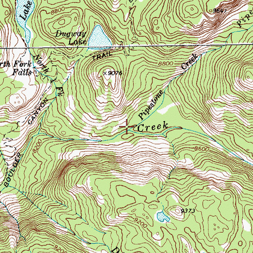 Topographic Map of Pipestone Creek, WY