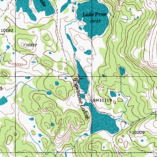 Topographic Map of Pipestone Lakes, WY