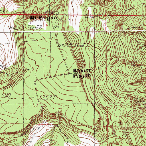 Topographic Map of Mount Pisgah, WY