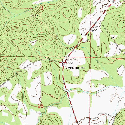 Topographic Map of Needmore, AL