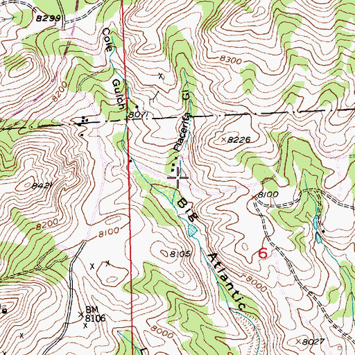 Topographic Map of Placerita Gulch, WY