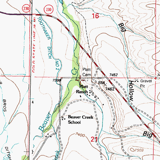 Topographic Map of Platt Cemetery, WY