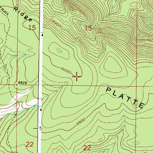 Topographic Map of Platte Ridge, WY