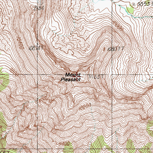 Topographic Map of Mount Pleasant, WY