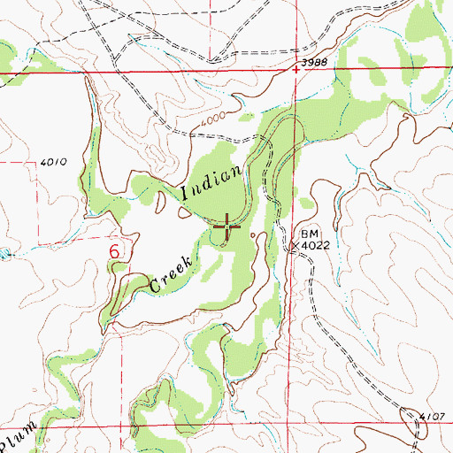 Topographic Map of Plum Creek, WY