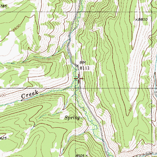 Topographic Map of Poison Creek, WY