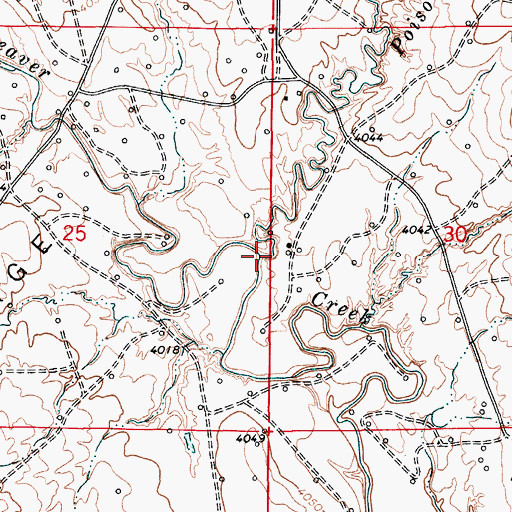 Topographic Map of Poison Creek, WY