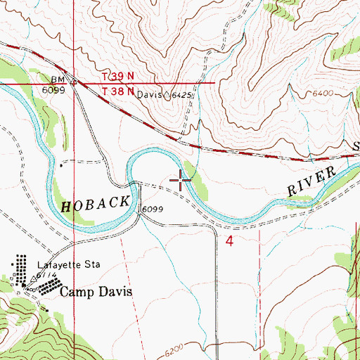 Topographic Map of Poison Creek, WY
