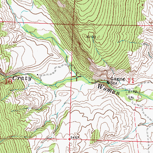 Topographic Map of Poison Creek, WY