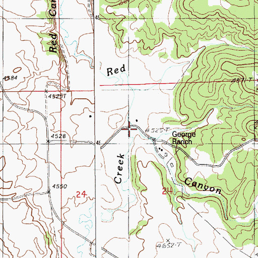 Topographic Map of Poison Creek, WY