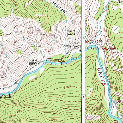 Topographic Map of Poison Hollow, WY