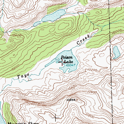 Topographic Map of Poison Lake, WY