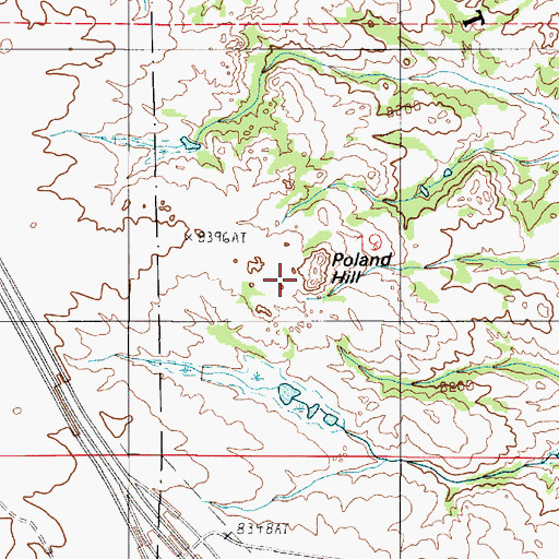 Topographic Map of Poland Hill, WY