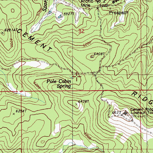 Topographic Map of Pole Cabin Spring, WY