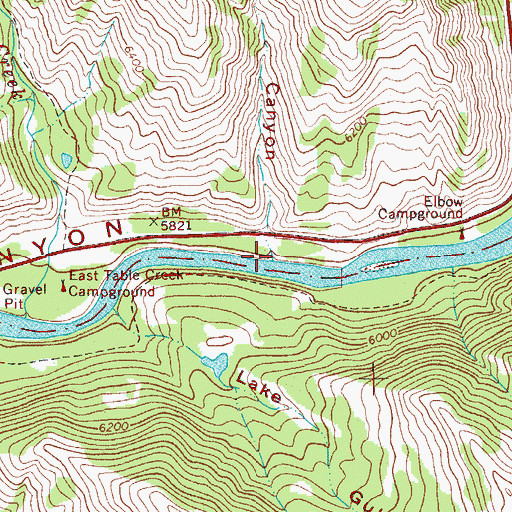 Topographic Map of Pole Canyon, WY