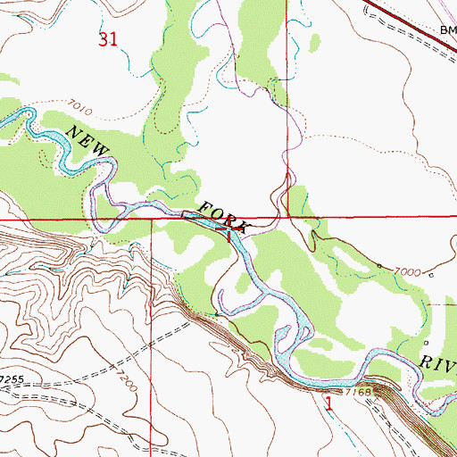 Topographic Map of Pole Creek, WY