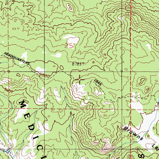 Topographic Map of Pole Mountain Trail, WY