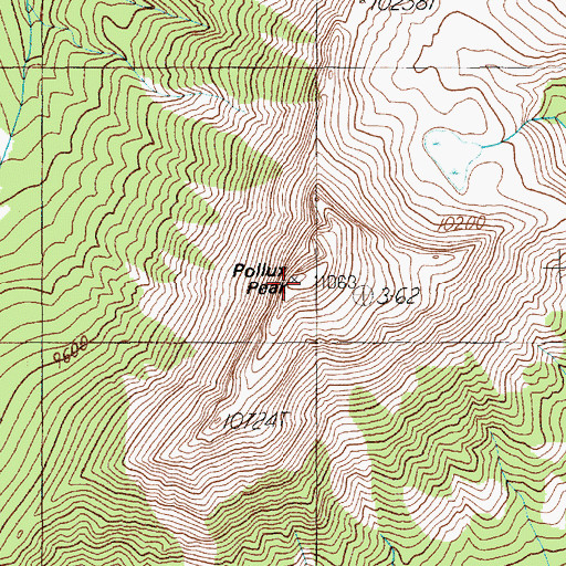 Topographic Map of Pollux Peak, WY