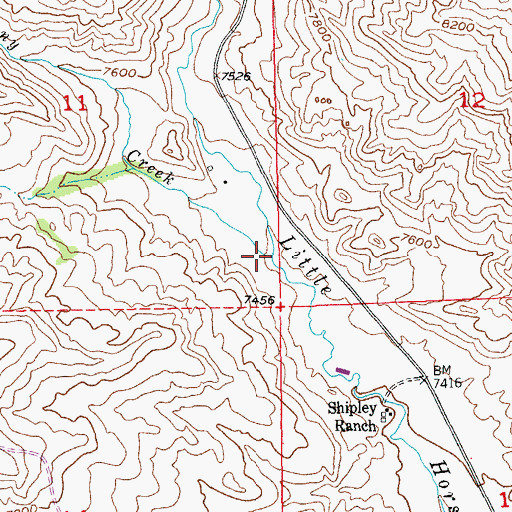 Topographic Map of Pony Creek, WY