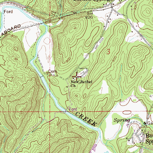 Topographic Map of New Bethel Church, AL