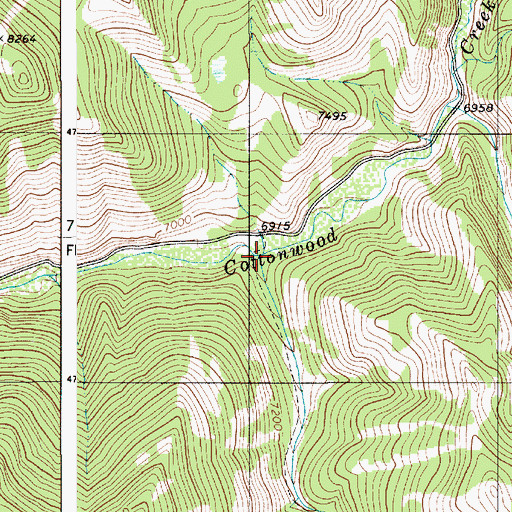 Topographic Map of Porcupine Creek, WY