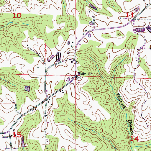 Topographic Map of New Bethel Church, AL