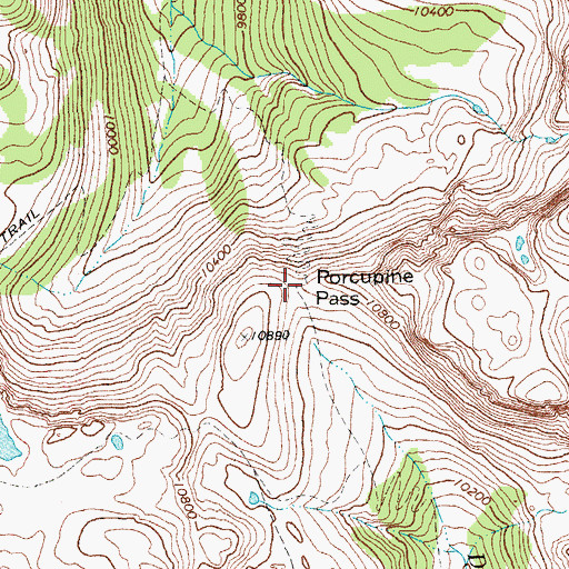 Topographic Map of Porcupine Pass, WY