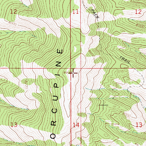 Topographic Map of Porcupine Ridge, WY
